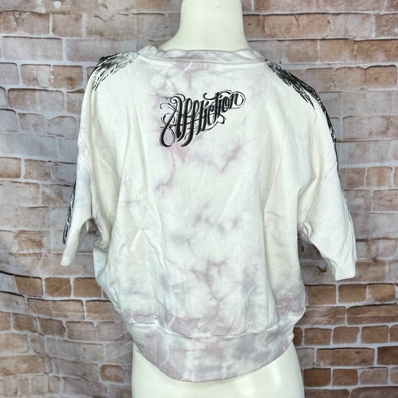 Affliction Women’s Crop Top Tie-Dye Sweatshirt -Size: Large -NWT - Picture 9 of 14